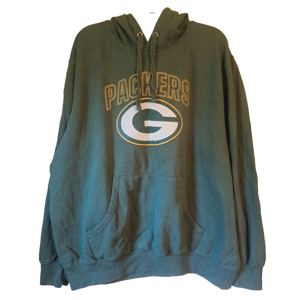 Green Bay Packers NFL Team Apparel Pullover Hoodie Sweatshirt Green Mens XL